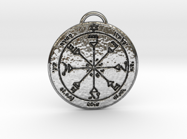 Fourth Pentacle of the Sun in Fine Detail Polished Silver