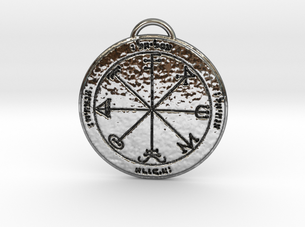 Third Pentacle of Saturn in Fine Detail Polished Silver