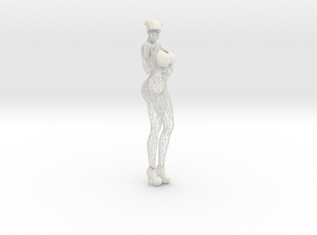 Sexy Wireframe Woman Lowpoly 35cm in White Natural Versatile Plastic: Large