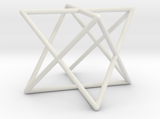Star Tetrahedron D1 in White Natural Versatile Plastic