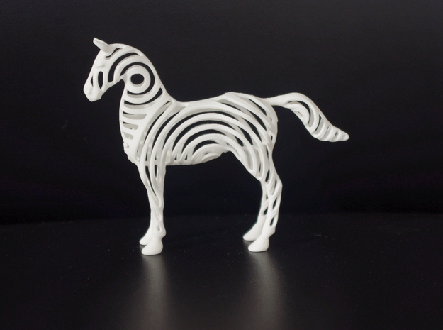 Horse--K in White Natural Versatile Plastic