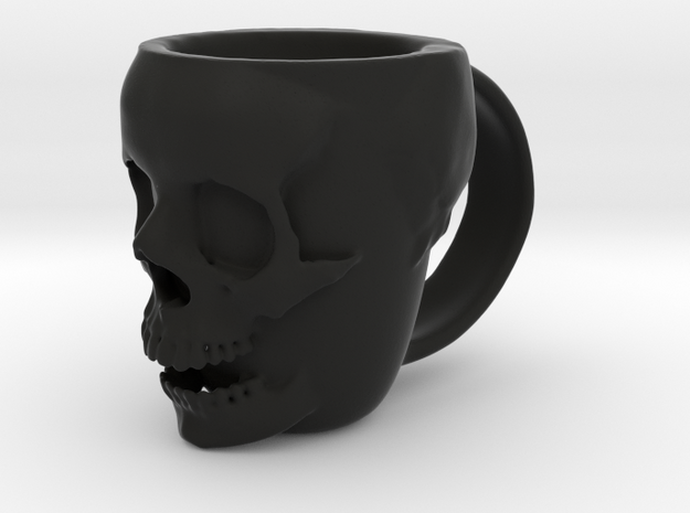Skull Head Mug in Black Natural Versatile Plastic