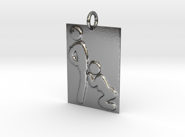 Brains Pendant in Polished Silver