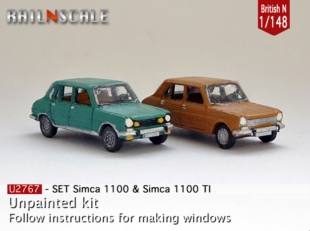 SET Simca 1100 & 1100 TI (British N 1:148) in Tan Fine Detail Plastic