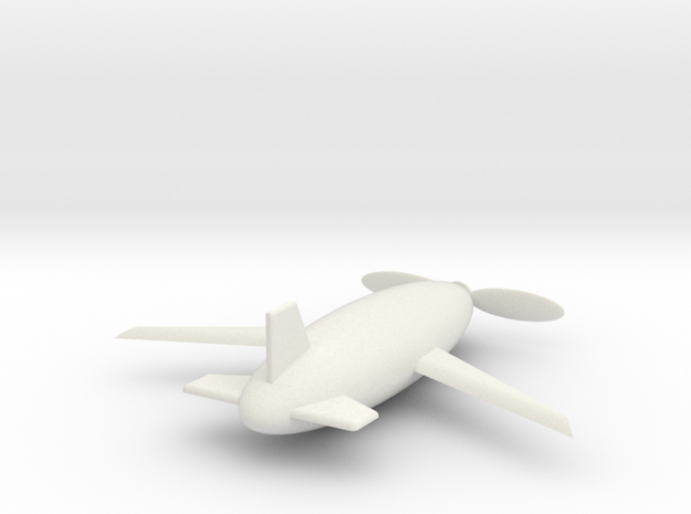 Airplane in White Natural Versatile Plastic