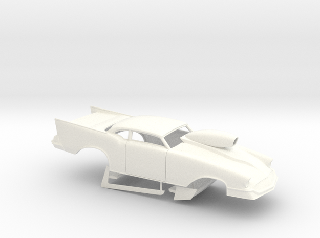 1/32 57 Chevy Pro Mod W Scoop in White Processed Versatile Plastic