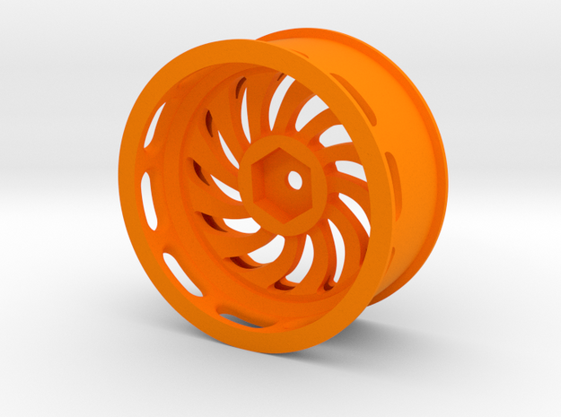 Steeringwheel 4px in Orange Processed Versatile Plastic