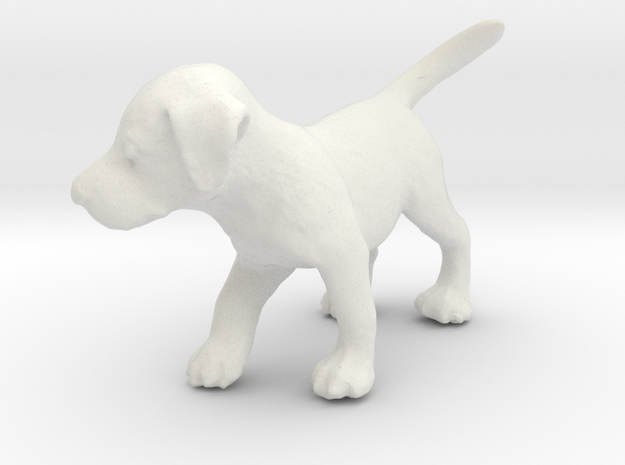 1/12 Puppy in White Natural Versatile Plastic: 1:12