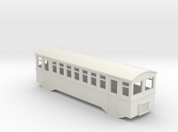 HOe bogie railcar  in White Natural Versatile Plastic
