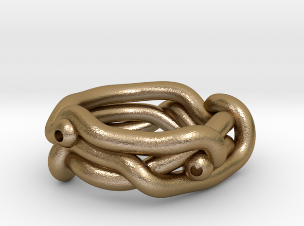 Noodle Ring in Polished Gold Steel