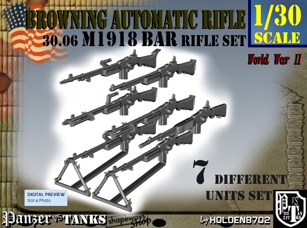 1-30 Browning BAR 1918A2 Set in Tan Fine Detail Plastic