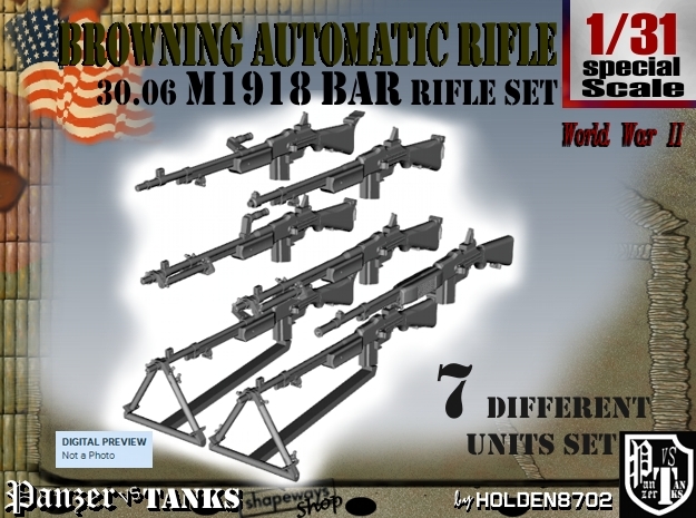 1-31 Browning BAR 1918A2 Set in Tan Fine Detail Plastic
