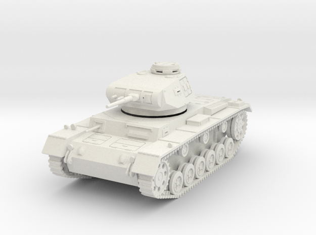 PV154A Pzkw IIIF Medium Tank (28mm) in White Natural Versatile Plastic