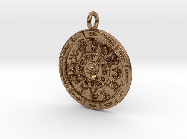 Zodiac 12 Pendant in Natural Brass