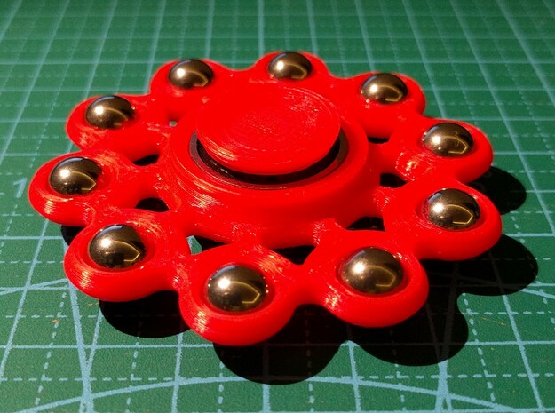 Fidget Spinner in Red Processed Versatile Plastic