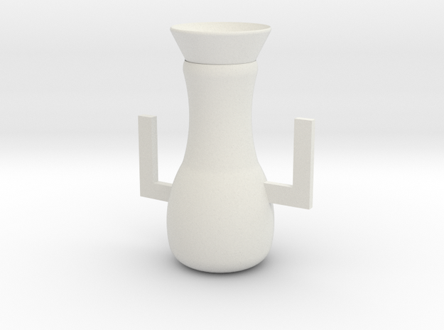 Vase in White Natural Versatile Plastic: Medium