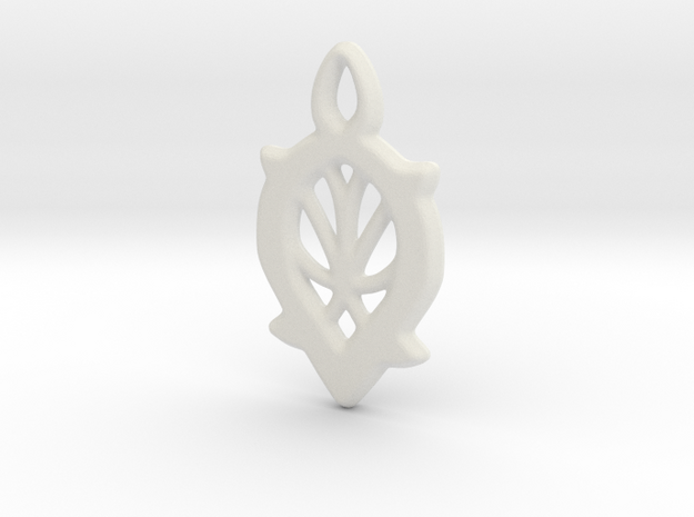 Dewdrop Web Pendant in White Natural Versatile Plastic: Small