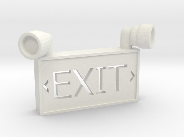 1/10 SCALE EXIT SIGN OPEN BACK in White Natural Versatile Plastic