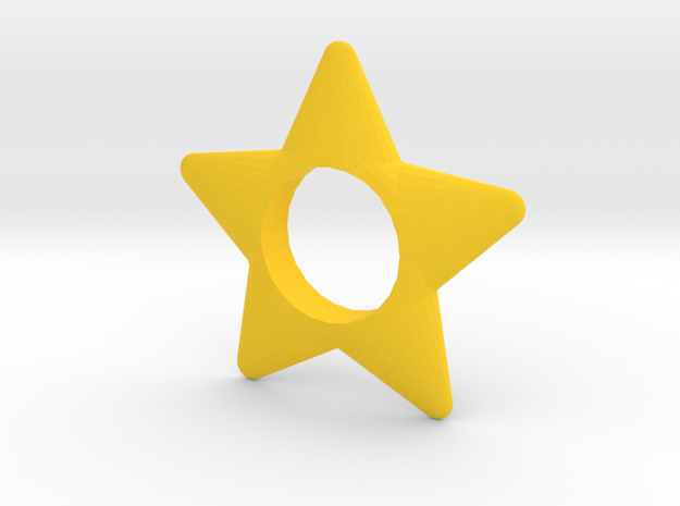Star Hand Spinner in Yellow Processed Versatile Plastic
