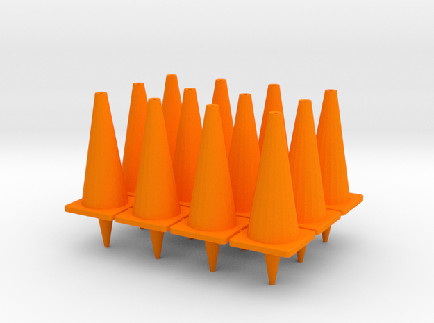 TC2, Traffic Cones, 1" Tall, 12 pcs in Orange Processed Versatile Plastic