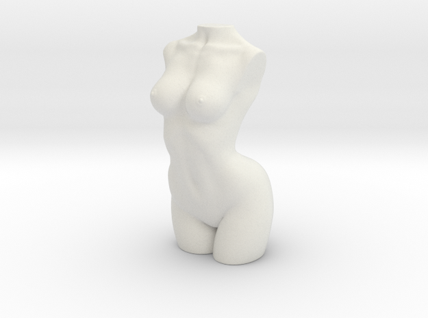 1/12 Figure Parts Woman Torso in White Natural Versatile Plastic