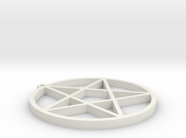 Wizard's Pentagram in White Natural Versatile Plastic
