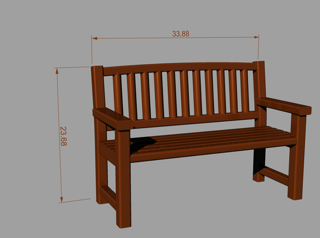 Bench type B - 1:35 scale 10 Pcs set  in Tan Fine Detail Plastic