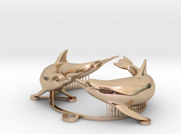 dolphin medal in 14k Rose Gold: Small