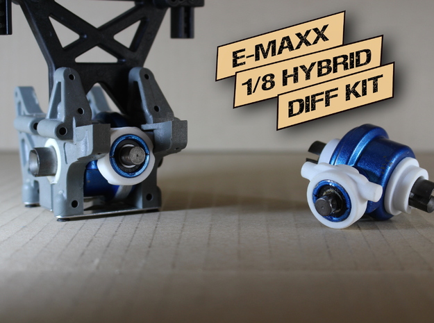 E-MAXX 1/8 Hybrid Differentials KIT (Rear) AL in White Natural Versatile Plastic