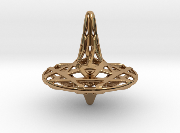 Hexa-Fractal Spinning Top in Polished Brass