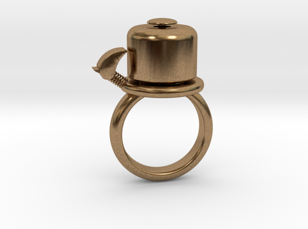 BIKE BELL RING - SIZE 6 in Natural Brass