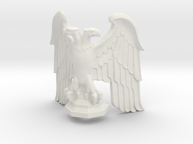 Eagle: Corner Statue with Base v1 in White Natural Versatile Plastic