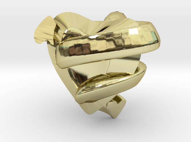 Heart&snake Pendant in 18k Gold Plated Brass