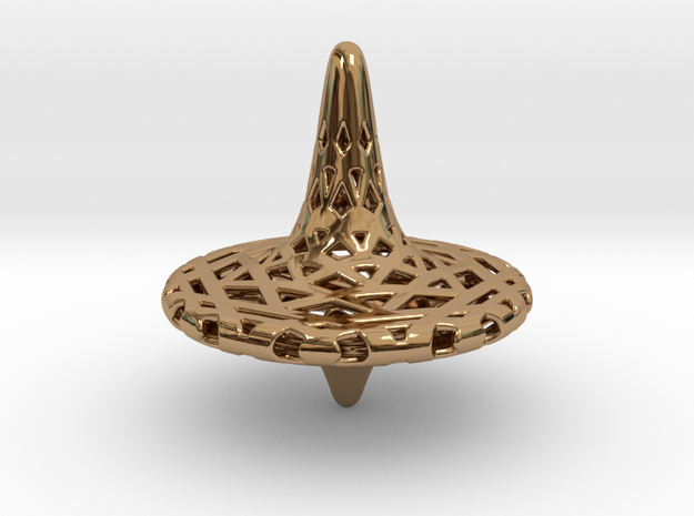 Octa-Fractal Spinning Top in Polished Brass