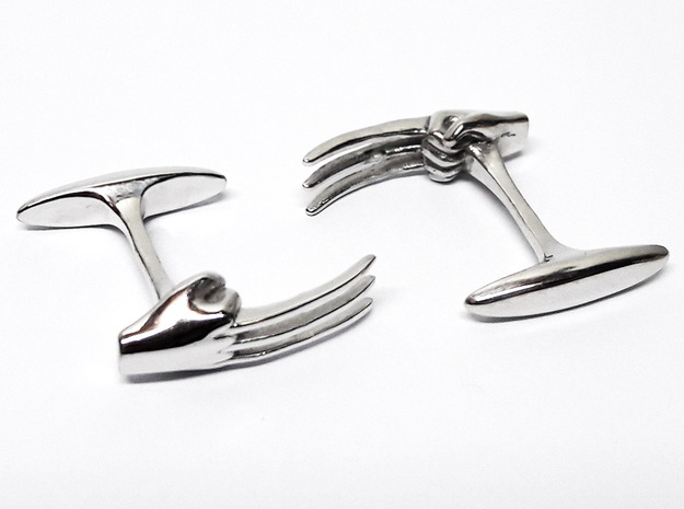 Claws cufflinks in Fine Detail Polished Silver