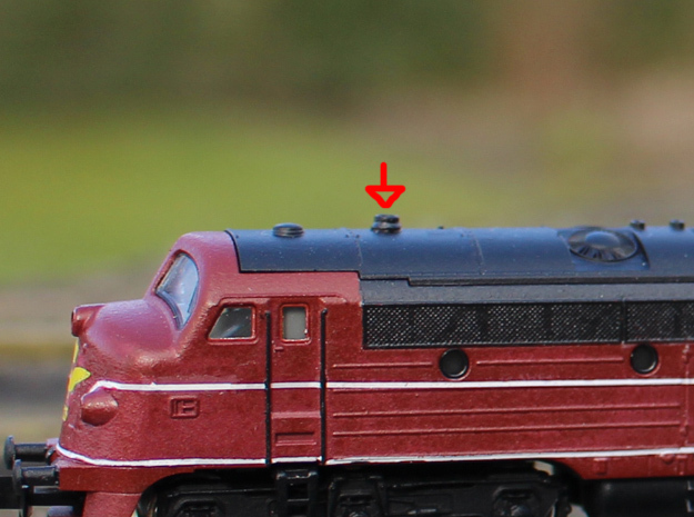 Steam Heater Exhaust for Nohab in N scale in Clear Ultra Fine Detail Plastic