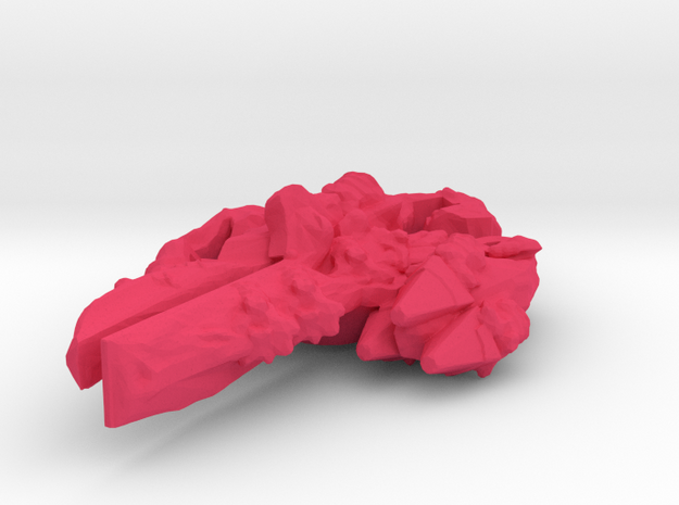 Colour Swarm Combat Frigate in Pink Processed Versatile Plastic