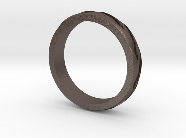 Ring "Profil" in Polished Bronzed Silver Steel
