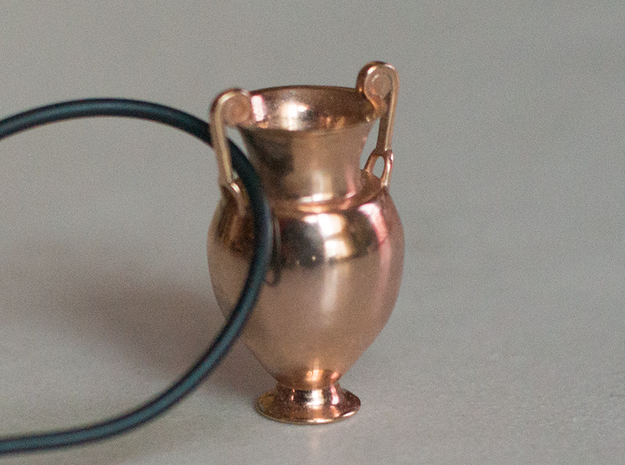 greek vase pendant in 14k Rose Gold Plated Brass