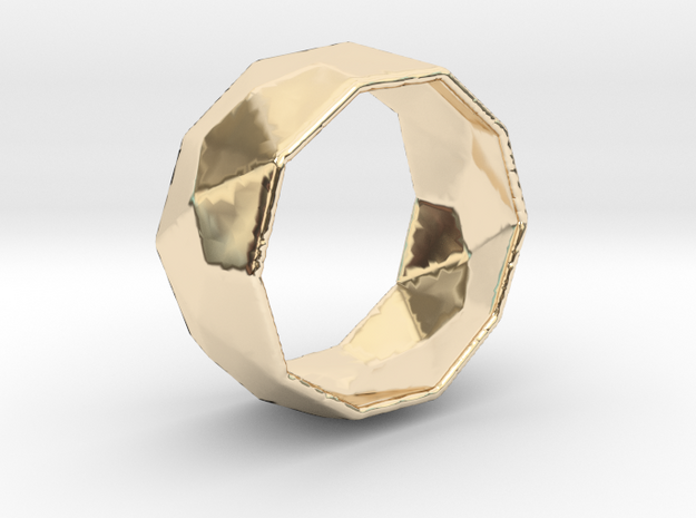 Octagonal Ring in 14k Gold Plated Brass: 5.5 / 50.25