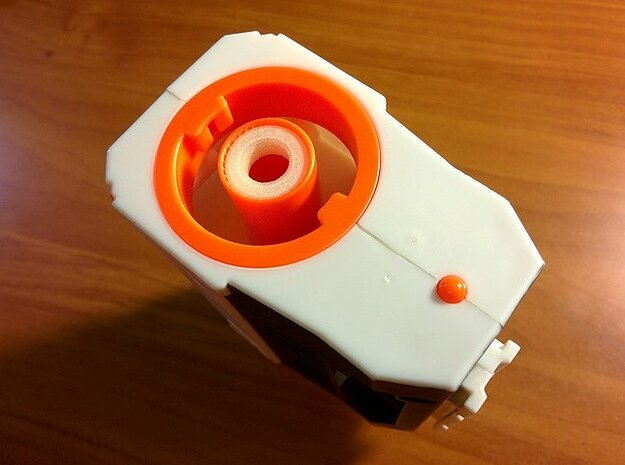 Nerf Muzzle to Airsoft Inner Barrel Stabilizer in Orange Processed Versatile Plastic