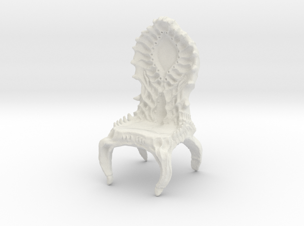 Chair, biomechanical Giger Style in White Natural Versatile Plastic