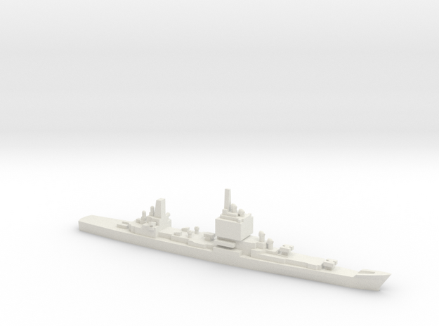 USS Long Beach, Final Layout, 1/3000 in White Natural Versatile Plastic