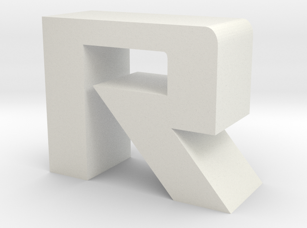 ROG font - R in White Natural Versatile Plastic