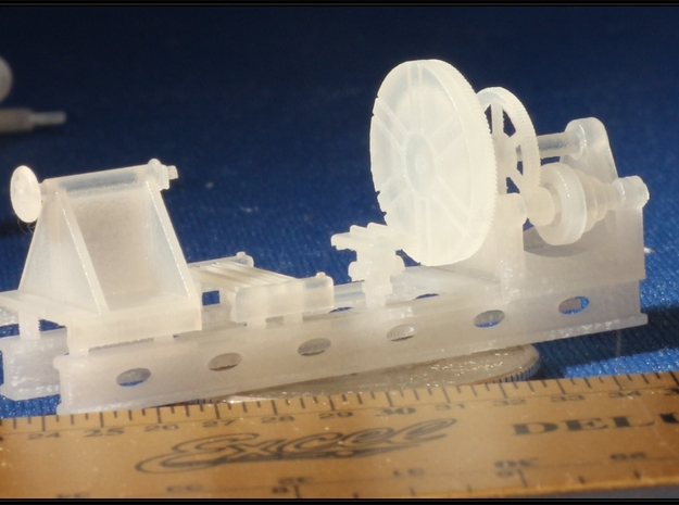 HO Scale Wheel Lathe Narrow Guage 1/87 in Tan Fine Detail Plastic