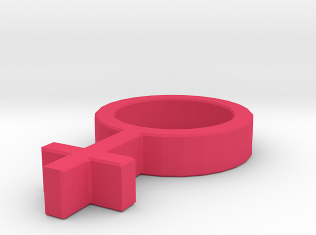 Female Gender Symbol in Pink Processed Versatile Plastic