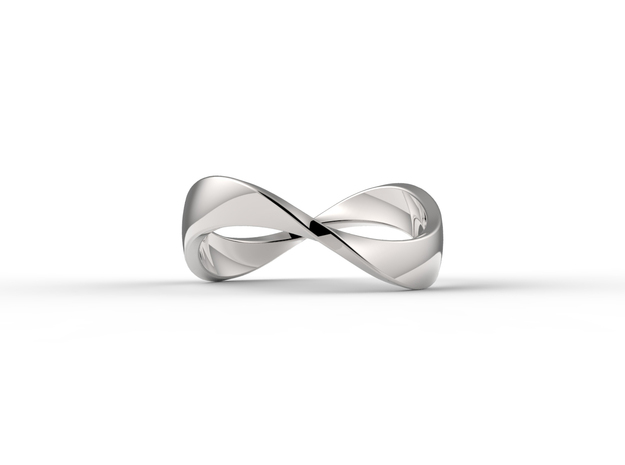 Infinity Ring in Fine Detail Polished Silver: 7 / 54