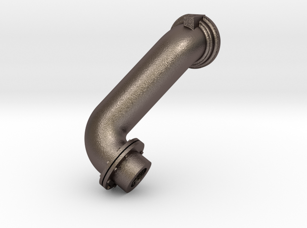 Rear Exhaust Elbow in Polished Bronzed Silver Steel