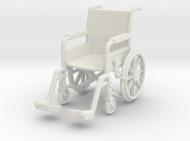 Wheelchair 01. 1:32 Scale in White Natural Versatile Plastic