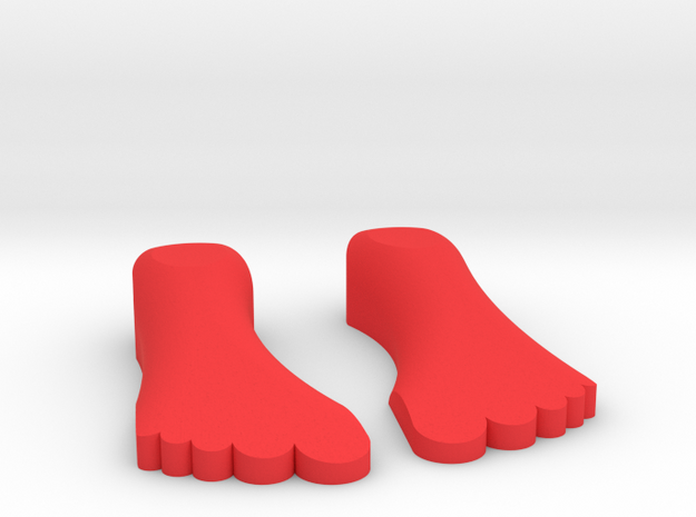 1/10 SCALE FIVE FINGER SHOES "IT'S A LIFE STYLE" in Red Processed Versatile Plastic: 1:10
